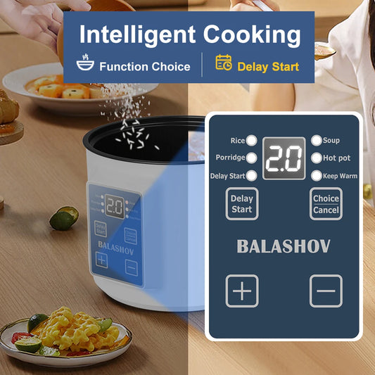 Electric Rice Cooker Single Double Layer Intelligent Automatic Home Mini Kitchen Cooker 220V/EU Plug MultiCooker Steamed Rice P