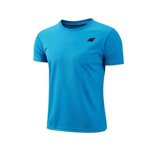 Men's Summer Exercise Trainning T-shirt High Quality Breathable Quick Dry Short Sleeved Top Marathon Gym Fitness Basketball Tees