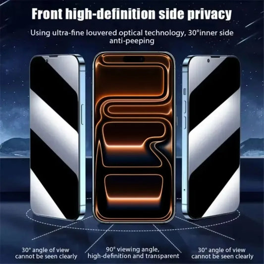 4Pcs Anti Spy Screen Protector for iPhone 17 16 15 14 Pro Max Air 15 16 Plus 13 11 12 Pro XR XS Max 9H Hardness Tempered Glass