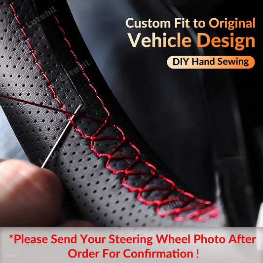 For Seat Ibiza 2004 2005 2006 Custom Car Steering Wheel Braid Cover Hand Sewing DIY Artificial leather Suede Car Accessories by PDG ibma
