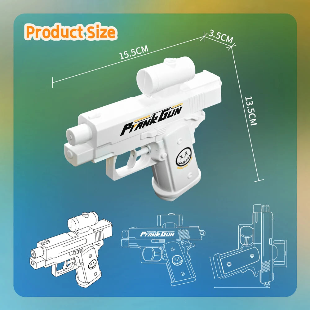 Two-Way Reverse Water Gun Prank Toys Mini Portable Squirt Gun for Kids Adults Summer Pool Beach Water Fight Stress Relief Gifts