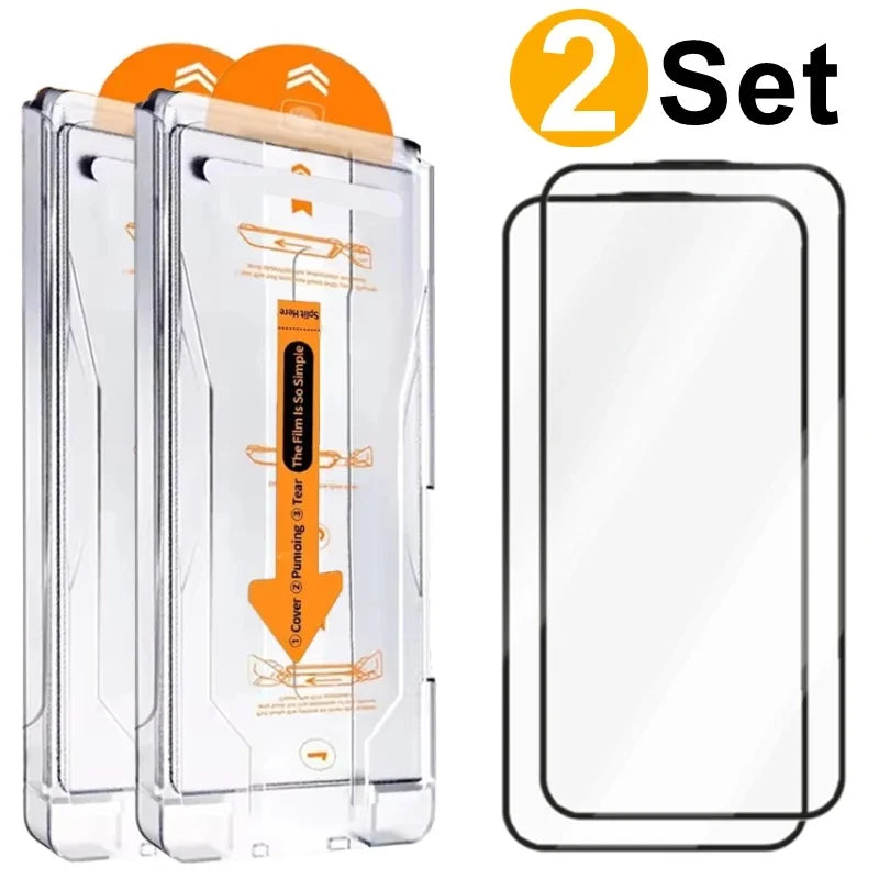 1-4Pack Tempered Glass Screen Protector For iPhone 15 Pro Max 15Pro 15Plus Anti-scratch Protective Film with Easy Install Kit