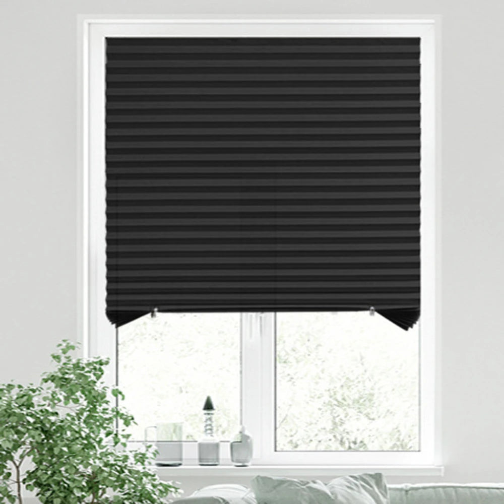 Window Shades Non-woven Fabric Pleated Zebra Blinds Roller Room Blackout Curtain For Living Room Balcony Easy Installation