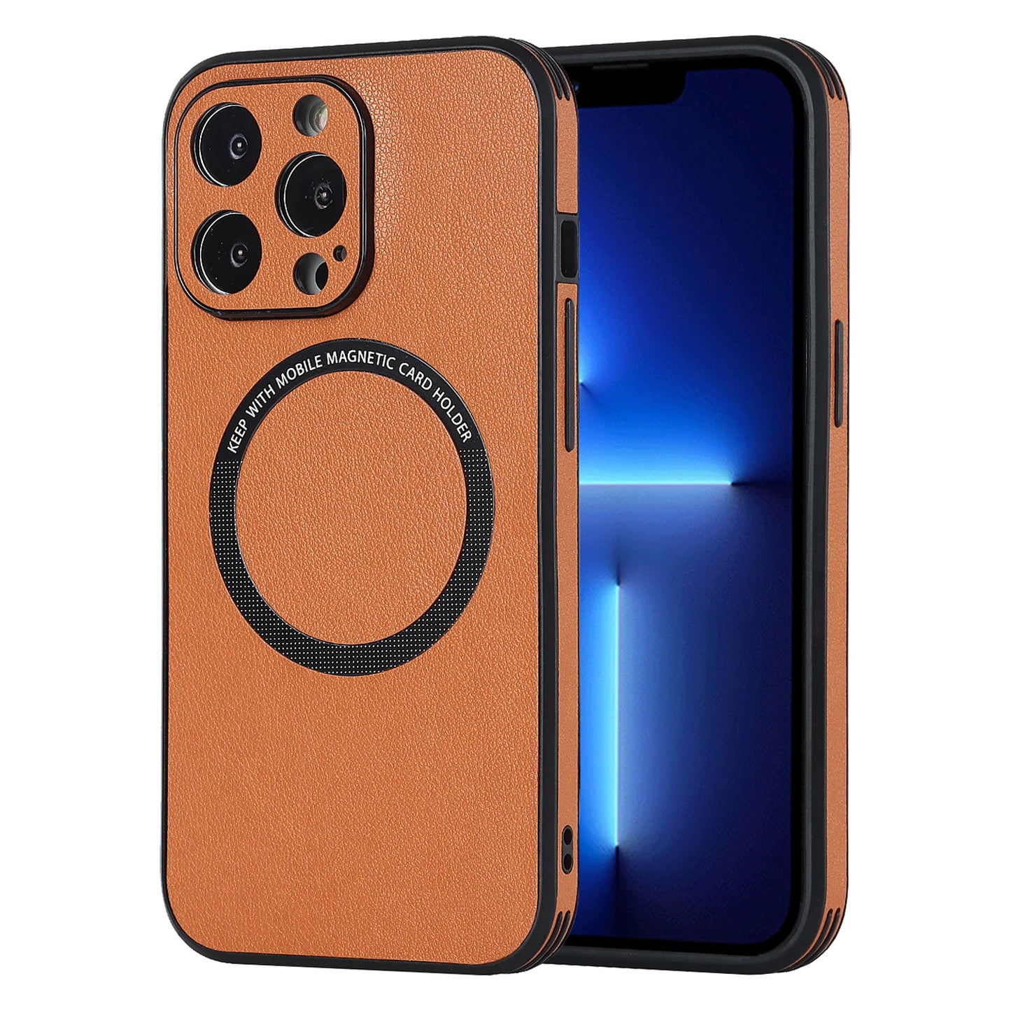 Luxury For Magsafe Wireless Charging Leather Case for iPhone 13 14 12 Mini 11 Pro Max X S XR 7 8 Plus Soft Square Magnetic Cover