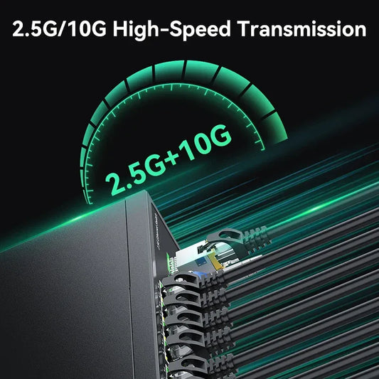 GoodTop 16 Port 2.5G Ethernet Switch with 2 Port 10G SFP+ Network Switch 120G Bandwidth Unmanaged Networking Home Lab Switch
