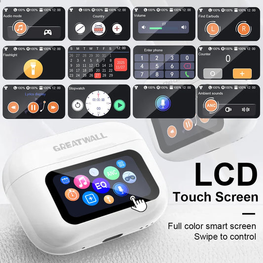 Nouveaux écouteurs sans fil Bluetooth Air Pro : réduction de bruit active (ANC), son HiFi, faible latence, musique HD, commandes tactiles.