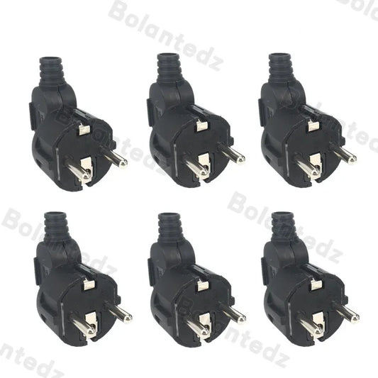EU Plug Adapter 16A Male Replacement AC Outlets Rewireable Schuko Electeic Socket Euro Connector For Power Extension Cable
