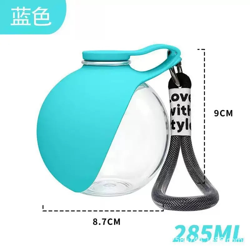 Lovewithstyle Dog Portable Water Bottle 304 Stainless Steel Ball Shaped Refillable Foldable Hook Outdoor Walking Hiking For Pet