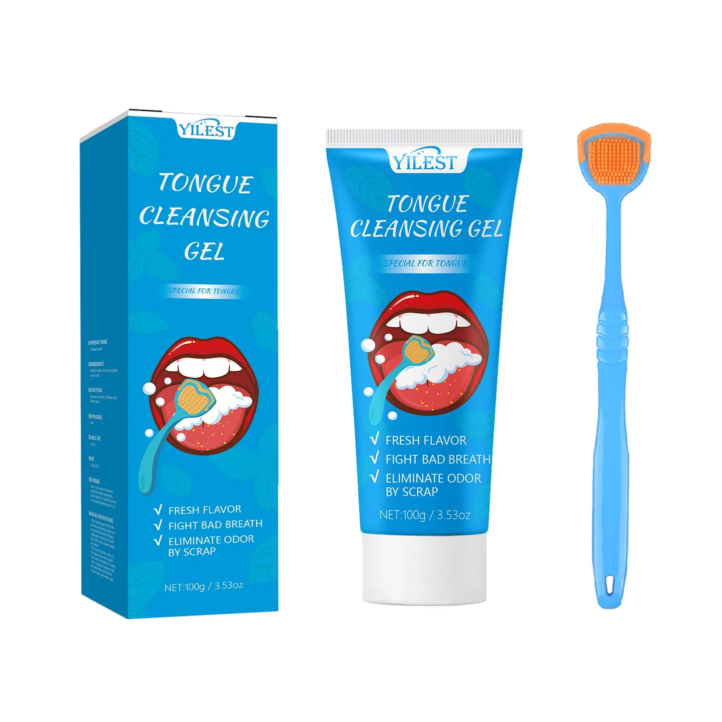 Tongue Scraper Tongue Coating Cleaning Gel Health Scraping Artifact Mint Flavor Fresh Breath To Remove Oral Odor Hygiene 100g