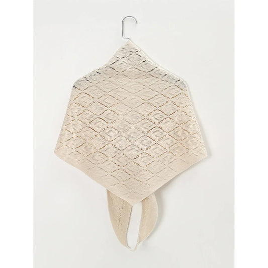 Triangle Shape Striped hollow out shawl Autumn Korean Style Sun Protection Cape elegant Wraps Knitting Stripe Knitted Shawl