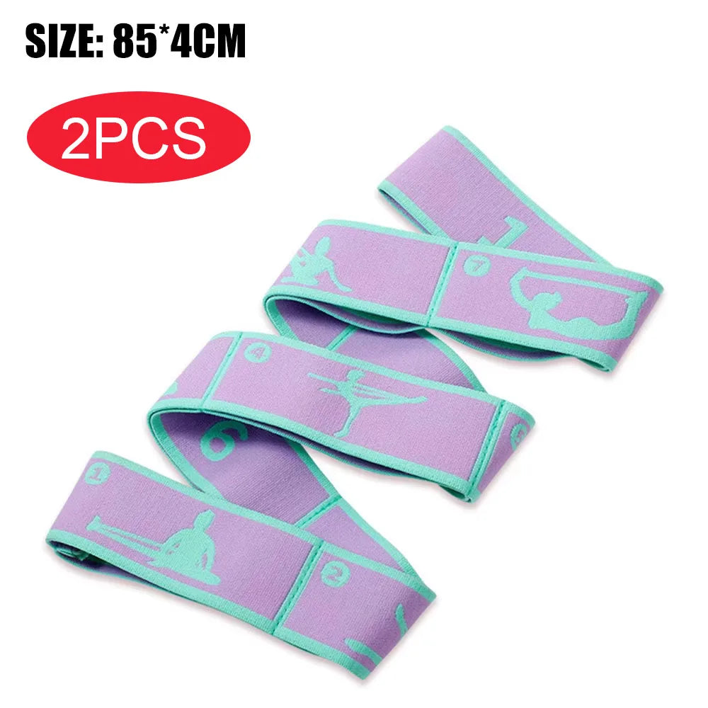 Yoga Pull Strap Belt Latin Dance Stretching Pilates Fitness Sport Elastic Resistance Bands with Yoga Exercis Pattern