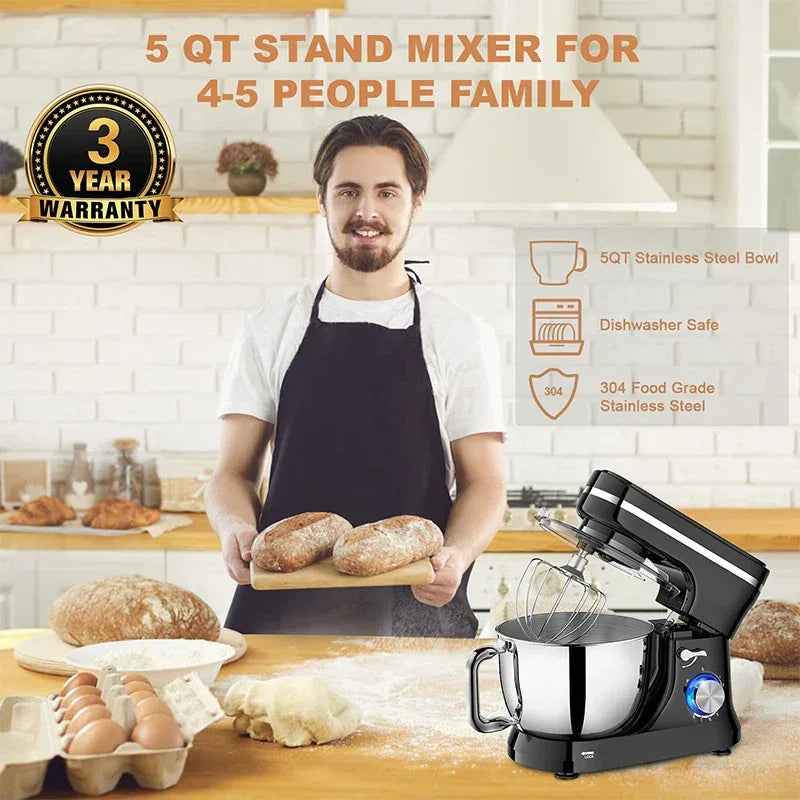 Powerful Stand Mixer Electric Blender Desktop Egg Whisk 1000w 8+P Speed Food Processor Multifunctional Kitchen Mixer with Bowl