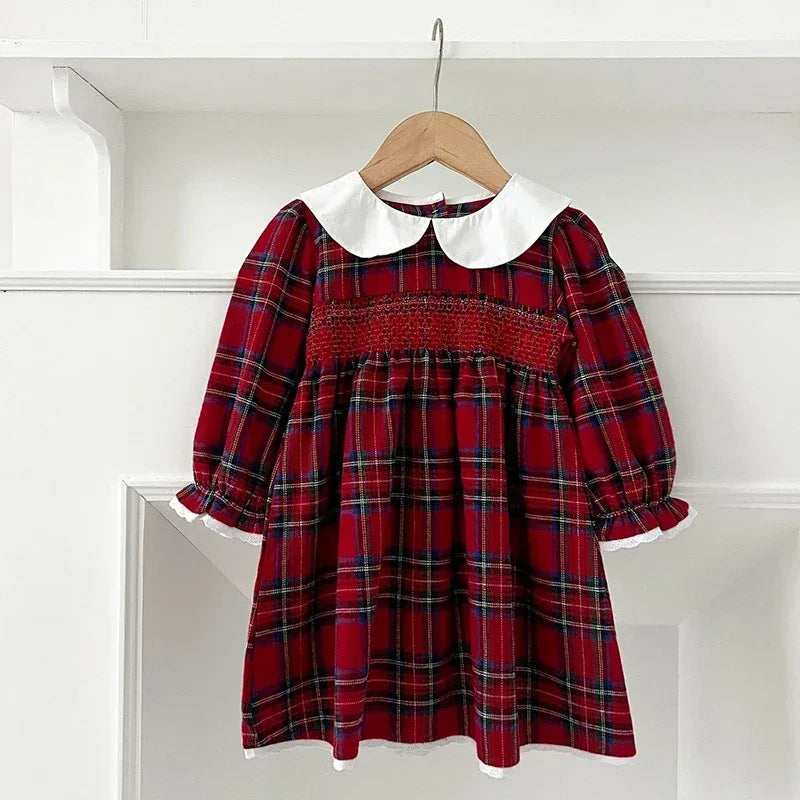 New Year's Party Clothes Christmas Toddler Kids Baby Girls Clothes Sister Matching Xmas Bodysuit Dress Outfits Red Plaids Sets