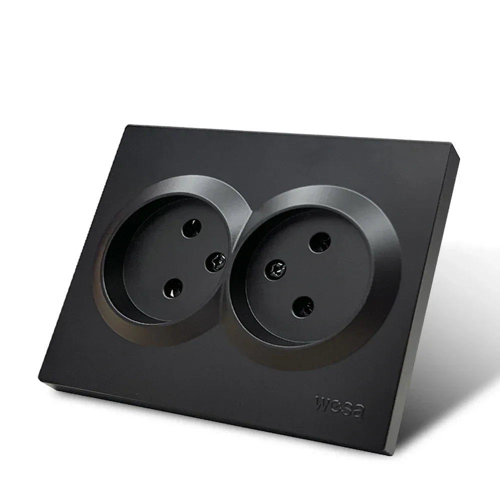 Black 250V With Ground Paint Plastic Plugs Socket AC EU Standard Flame Retardant Electrical Outlets Classic Wall Embedded Socket