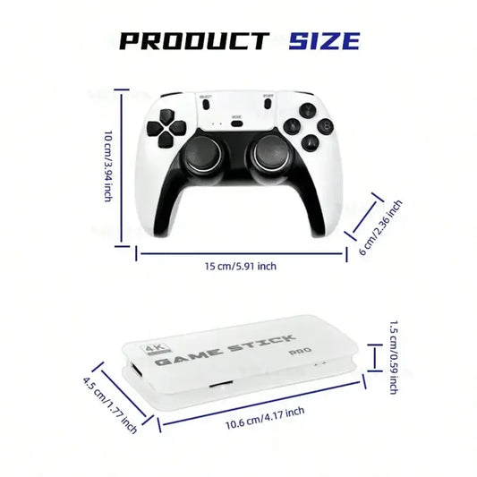 M15 Retro Game Console 2.4G Wireless Dual Controller 4K TV Game Stick 64GB 20000 Retro Games Retro Game Family Gift