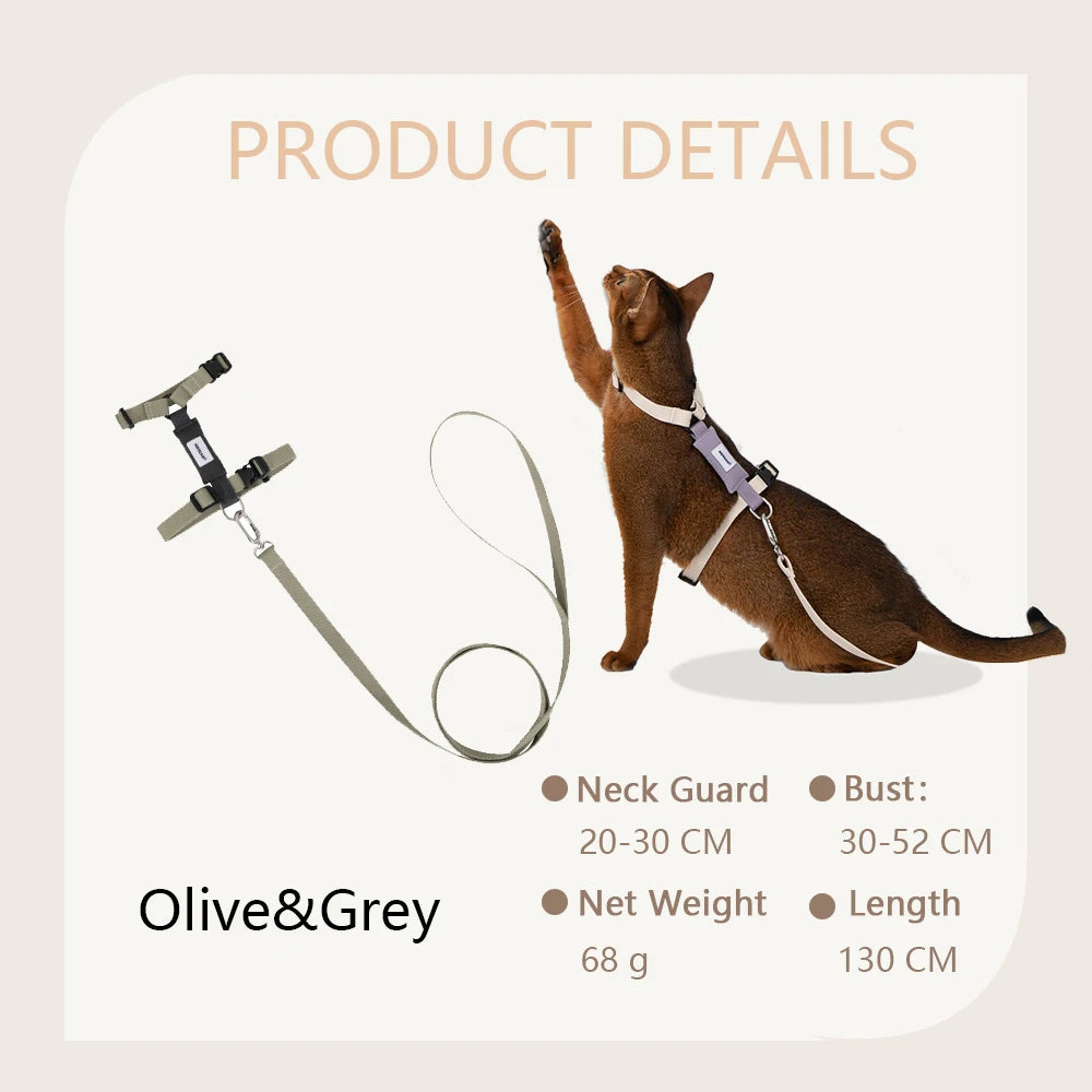 Cat Harness Leash Set Traction Rope Kitten Chest Strap Pet Outdoor Supplies for Pet Breathable Harness Leash Puppy Cat Vest
