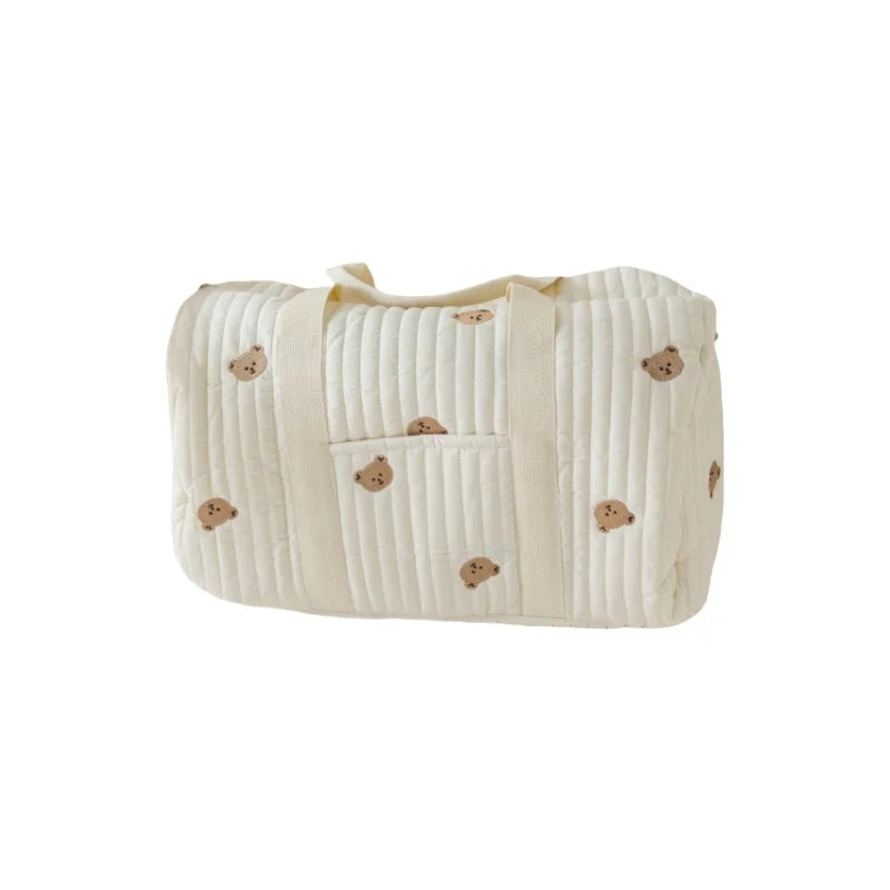 Embroidered Travel Bag Large Capacity Lightweight Foldable Duffle Weekender Tote Handheld Shoulder Crossbody Boston Carry-On Bag