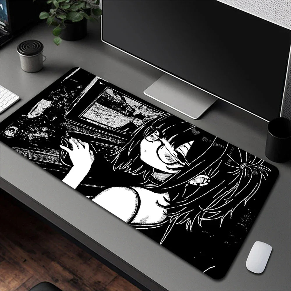 Anime Girl Non-Slip Mouse Pad Large Gaming Mousepad HD Print Keyboard Pad Laptop Computer Desk Pad Locking Edge Mouse Mat Carpet