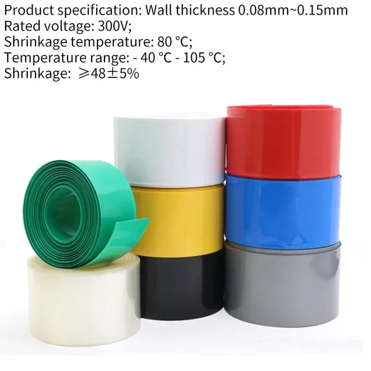 18650 Lipo Battery Wrap PVC Heat Shrink Tube Pack Width 17mm ~ 80mm Insulated Film lithium Case Cable Sleeve wire protector by PDG ibma