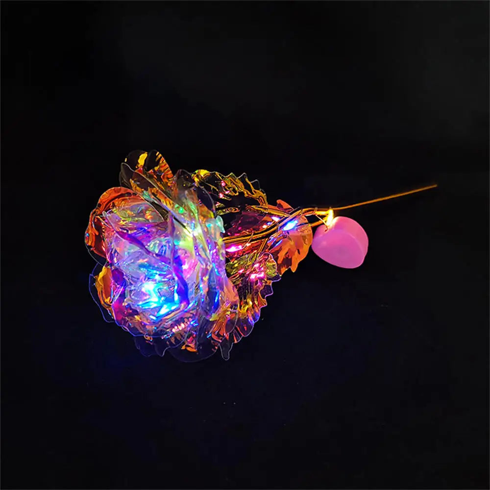 Glowing Rose Artifical Fake Flowers Valentine'S Day Mother'S Day Gift Anniversary Wedding Lover Lighting Roses Party Supplies