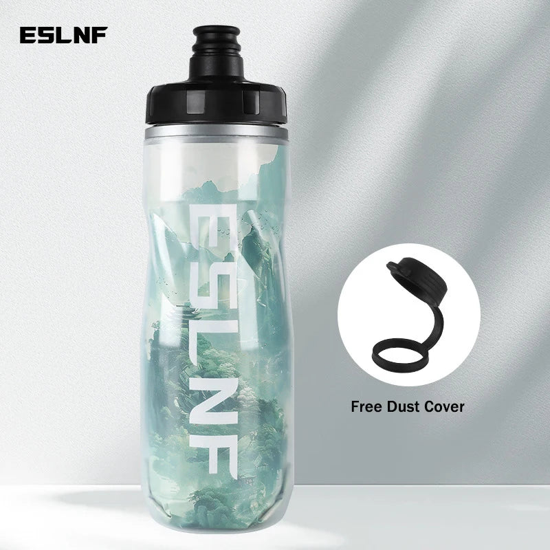 Insulated Cold Cycling Water Bottle Portable 610ml MTB Bottle Ultralight Dustproof Sports Bottle