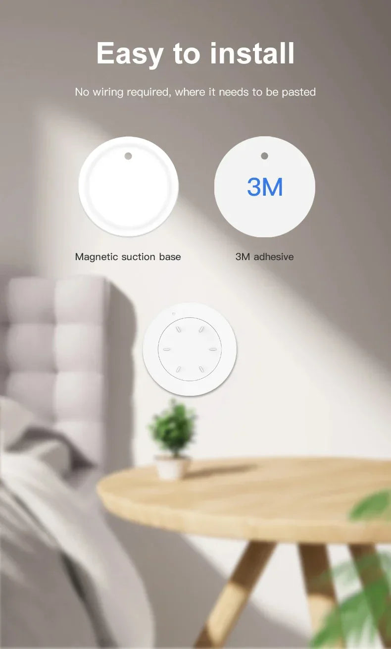 Tuya ZigBee Smart Knob Scene Switch Wirelessly Controls Lights Curtains And Switches Via The Tuya Smart app