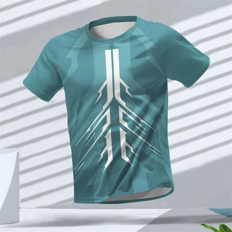 Badminton Wear Pattern T-Shirt For Men Fitness 3D Printed Tees Summer Breathable Sports Loose Exercise T Shirts Round Neck Tops