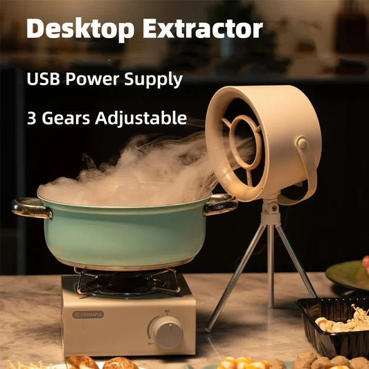 2025 New Portable Exhaust Fan Small Kitchen Hood Extractor Barbecue USB Supply Desktop Range Hoods Mini Suction Cooker Hood by PDG ibma