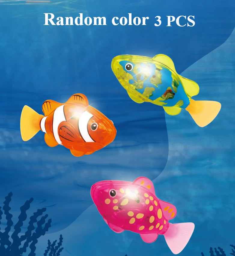 Electronic Pet Sensing Light Shower Interactive Swimming Water Fish Children's Toy Holiday Gift