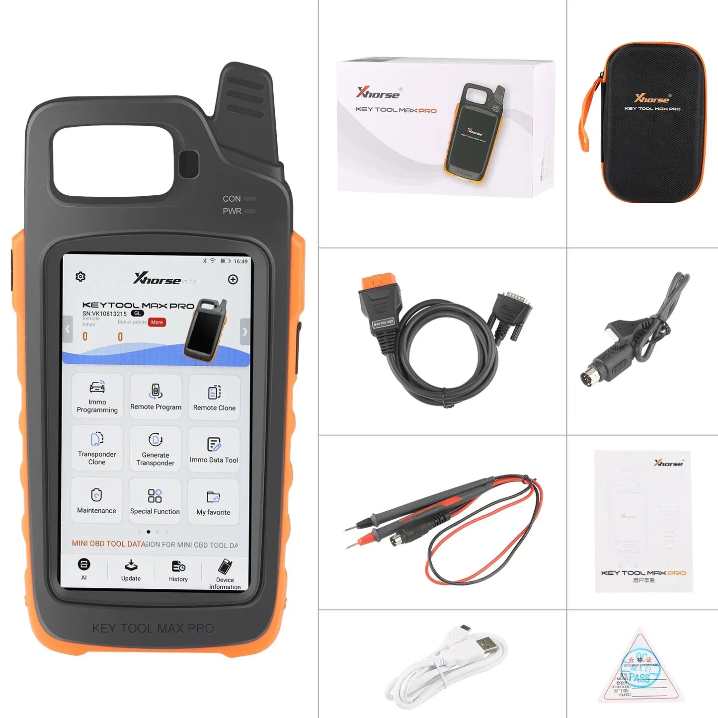Xhorse VVDI Key Tool Max Pro With MINI OBD Tool Function Support Battery Voltage and Leakage Current