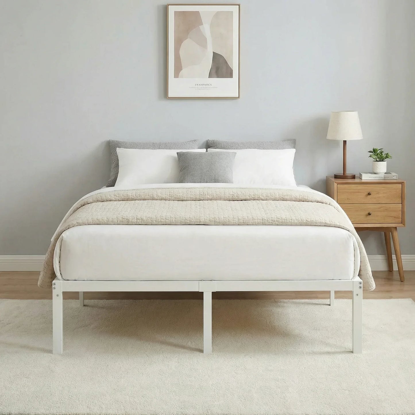 HOOMIC Twin/Full/Queen/King Heavy-Duty Metal Bed Frame with 14 Inch Under-Bed Storage — No Box Spring Needed, Easy Assembly