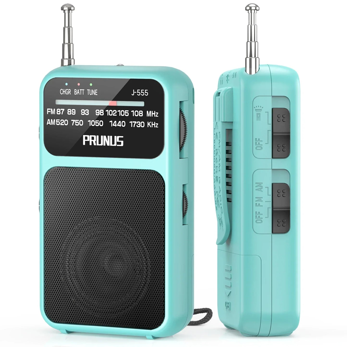 Mini Portable Pocket Radio AM FM AAA USB-C Power 800mAh rechargeable battery Excellent Reception Clear Speaker Headphone Jack