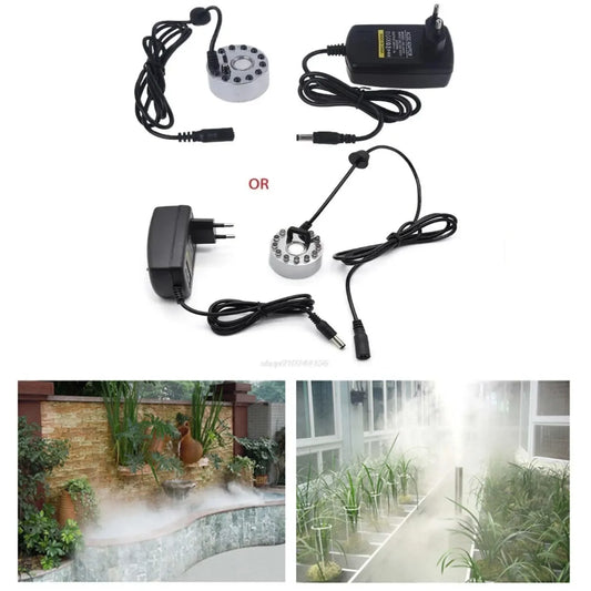 Pulvérisateur horticole pour piscine, brumisateur ultrasonique à lumière colorée LED clignotante pour décoration d'Halloween, fontaine, bassin, brumisateur