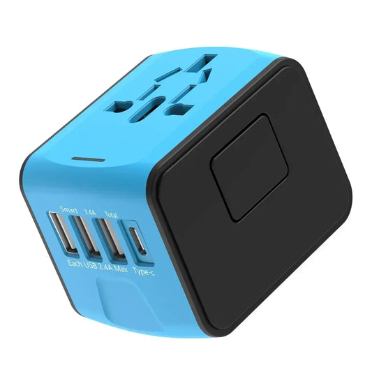 Melery Travel Adapter Universal Power Plug UK EU AU US Sockets International 3USB Type-C Wall Charger for Worldwide Adaptor