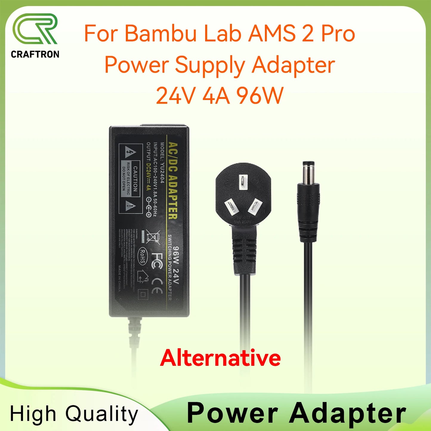 For AMS 2 Pro Power Supply Adapter Automatic Feeding System AMS 2 Pro power adapter 3D printer accessory