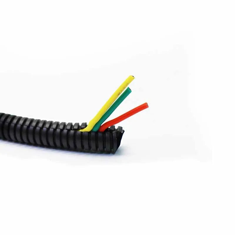 1/5/10M Black PP Insulated Corrugated Pipe AD7.5mm-34.5mm Wire Hose Threading Hose Plastic Corrugated Pipe Protective Sleeve