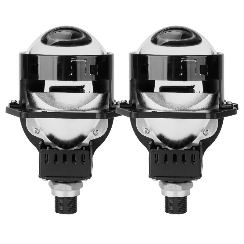 3.0 Inch Bi LED Projector Hella Lenses H4 H7 9005 9006 Car Headlight Bulbs Retrofit Kits Angel Eyes Halo Lights WHITE DRL 120W