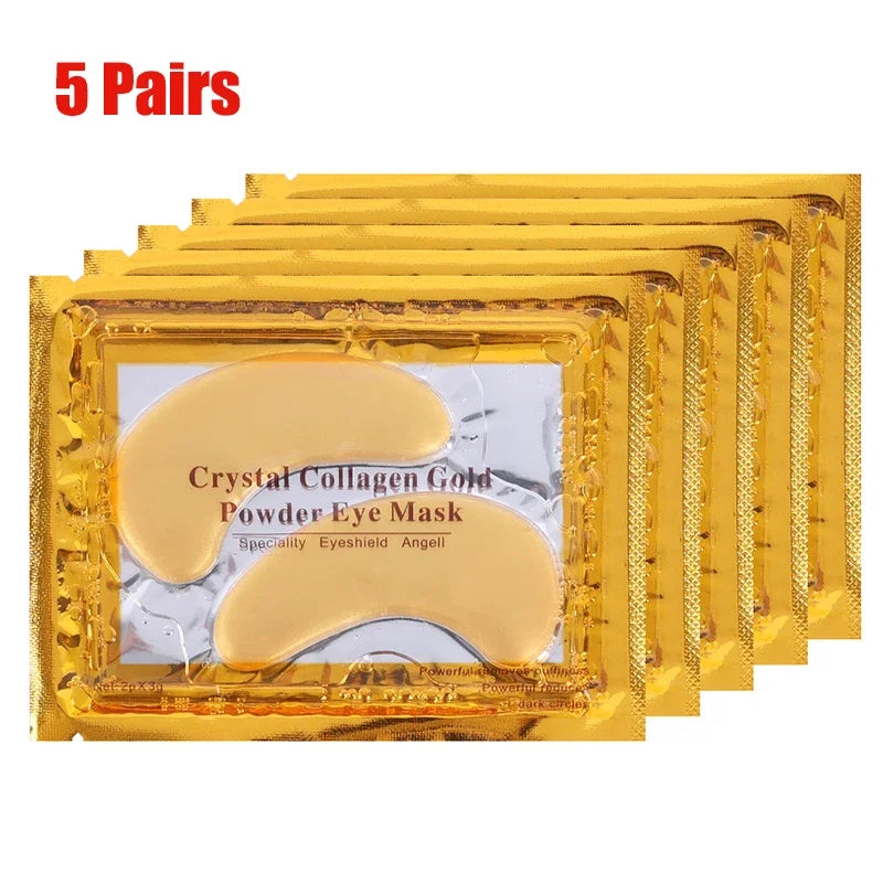 Gold Moisturizing Crystal Collagen Eye Mask Anti-Wrinkle Anti Aging Fade Dark Circles Skin Care Patch Dilute Fine Lines Mask