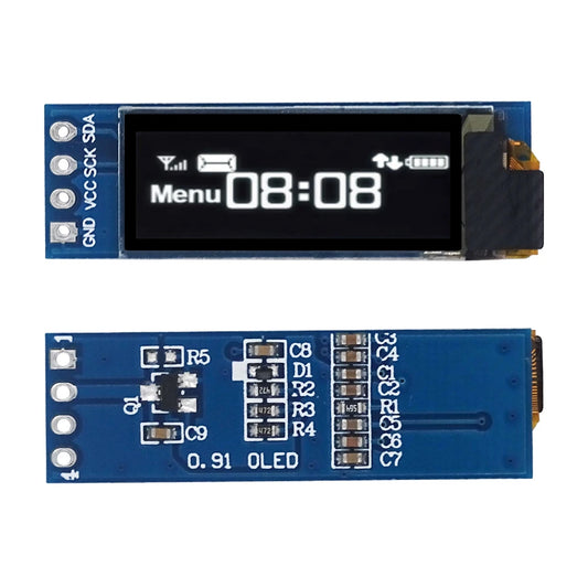 0.91 Inch OLED Module 0.91" White/Blue 128X32 OLED LCD LED Display Module IIC Communicate for Ardunio