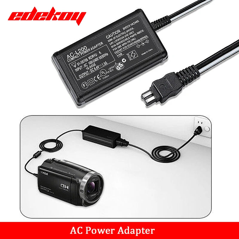 AC-L200C L200B L200D L25B AC Power Adapter Camcorder Charger for Sony Handycam DCR-SX/SR/HC/PC/DVD/HDR-CX/HDR-XR/NEX-VG Series