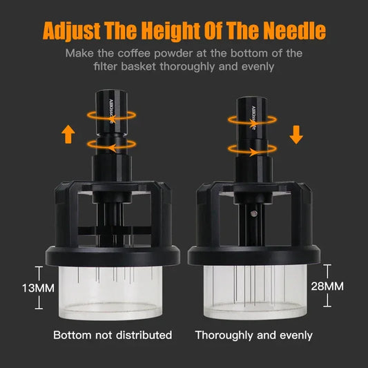 ALIKISSCAFE WDT Tools Rotary 51mm 54mm 58mm Espresso Stirrer Needle Distributor Magnetic Coffee Maker Accessories Barista Tools