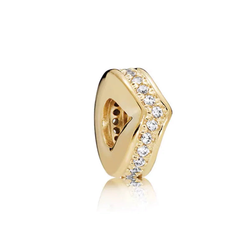 New Gold Plated Safety Chain、Hearts Clip、Family Tree、Snowflake Charm Bead Fit Original European 925 Silver Bracelet Jewelry Gift