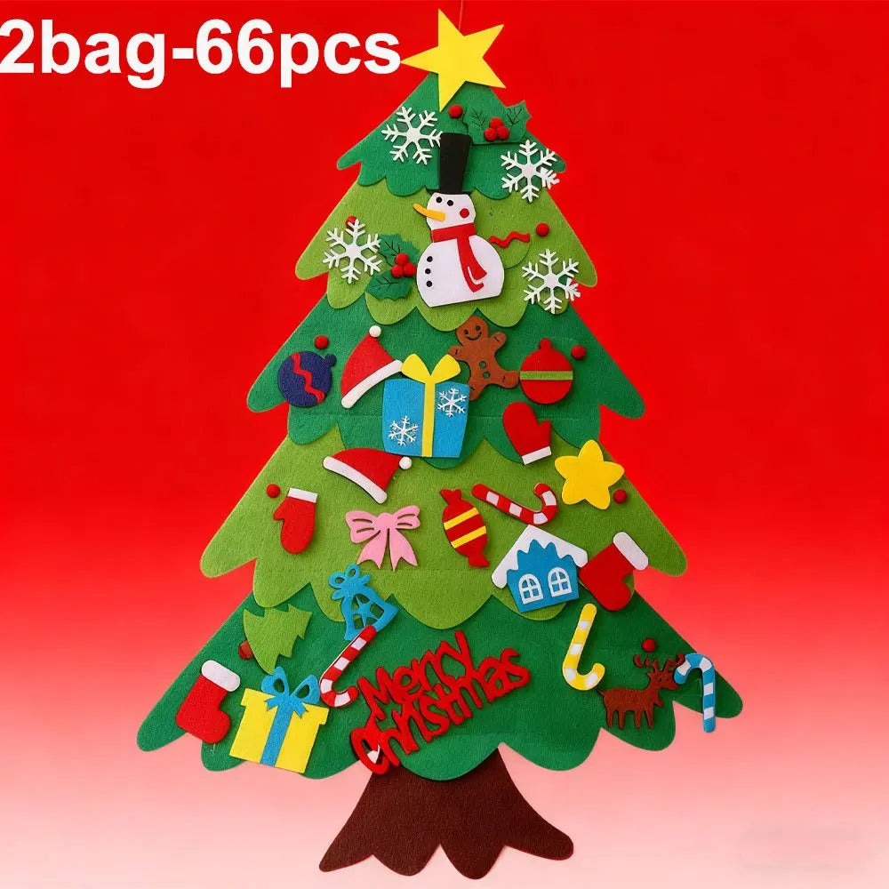 22/33/66pcs Felt Christmas Tree Set, Detachable Accessory, Suitable for Party Decoration and Christmas Decoration Accessories