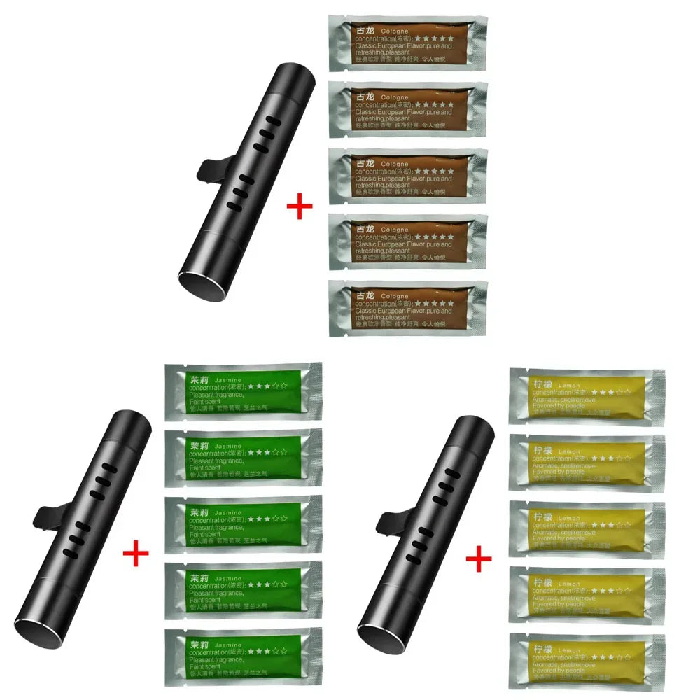 1/3/4Sets Car Air Freshener Outlet Car Air Conditioning Vent Solid Perfume Car Perfume Stick Supplement 6 Flavour