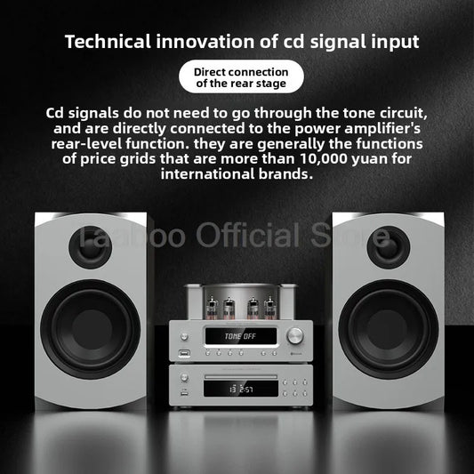 Home Theater Set 5.0 Bluetooth Amplifier 75Wx2 Tube Amp with Aluminum Case 6.5inch Speakers 120W Loudspeakers For Home Studio DJ