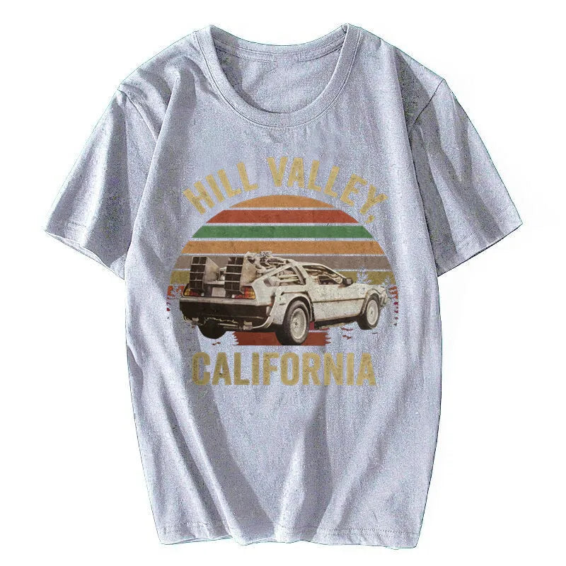 Hill Valley T-shirt, Back to The Future Shirt, Marty Mcfly, Hill valley, Classic Men Cotton Tees Tops Harajuku Streetwear