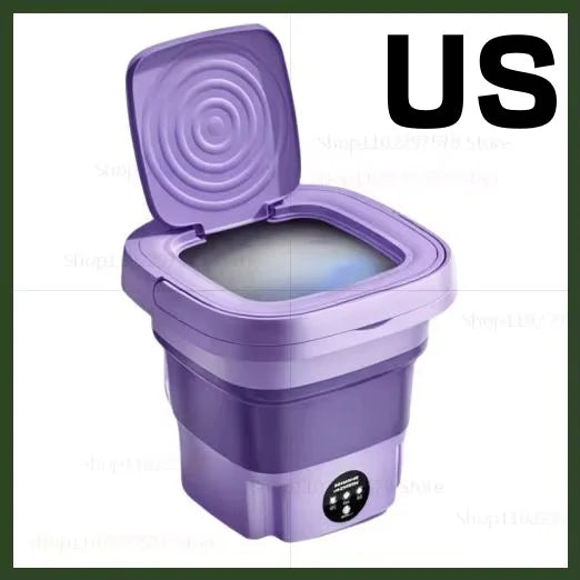 Folding Washing Machine With Dryer Bucket for Clothes Socks Underwear Portable Mini Travel Dormitory Washing Machine 8L Washer