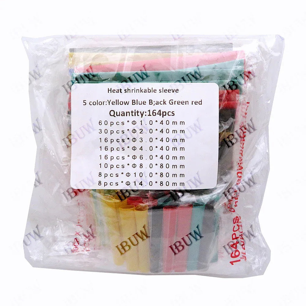 328PCS 164-560pcs Heat Shrink Tube Tubing Insulation Shrinkable Tube Assortment Electronic Polyolefin Wire Cable Sleeve Kit