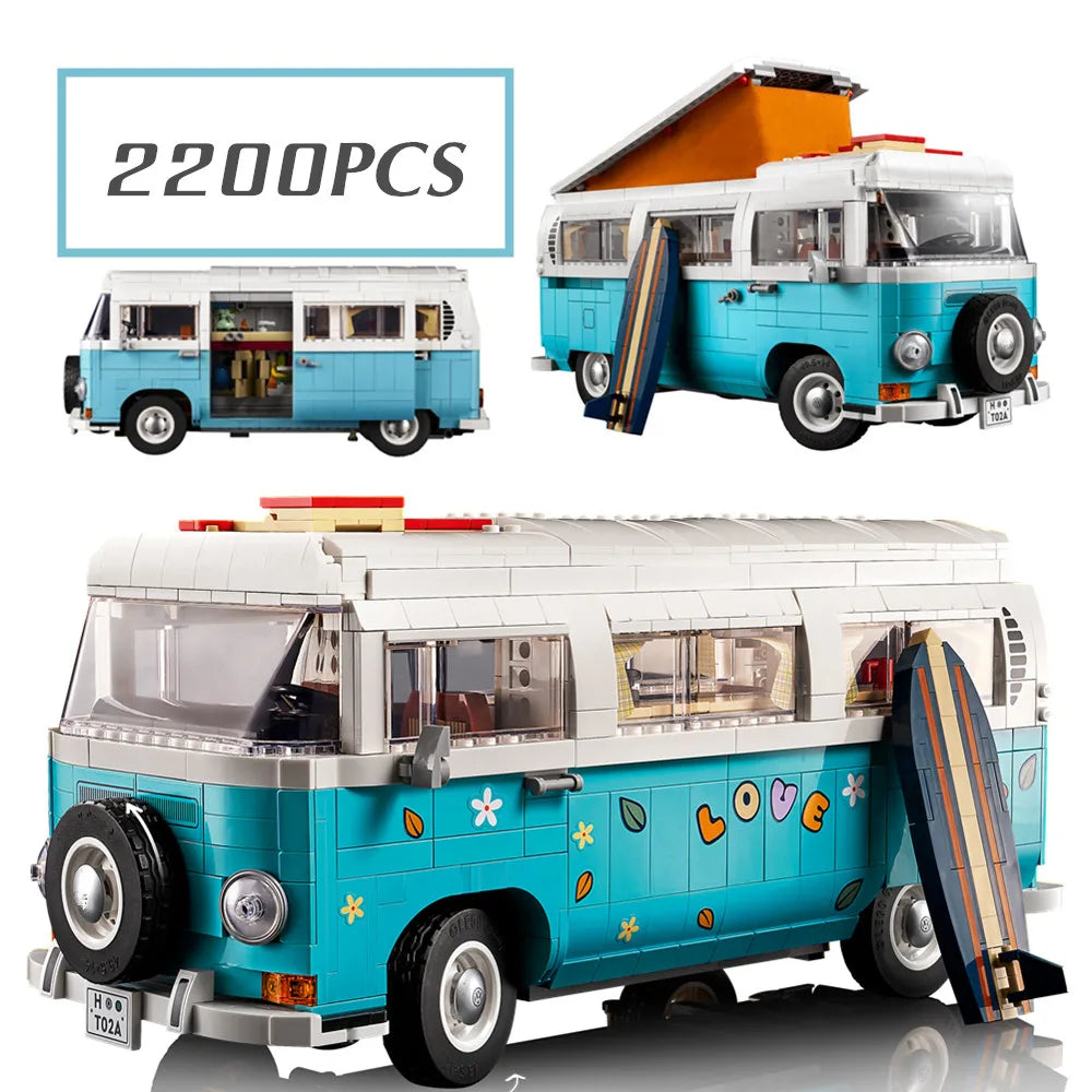 NEW In Stock Compatible 10279 The T2 Camper Car Van Model Building Blocks DIY Bricks Toys for Children Christmas Birthday Gift