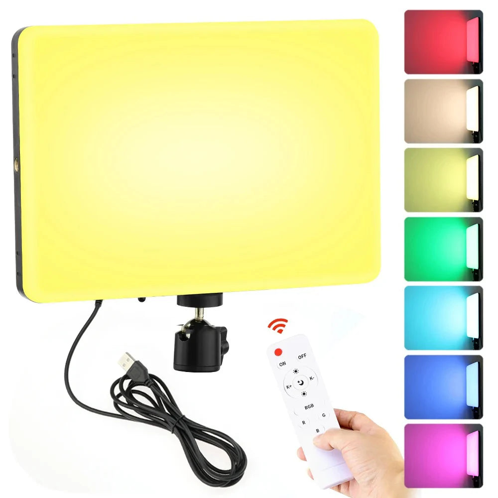 10inch RGB LED Photography Video Light Panel Lighting Photo Studio Lamp Kit Remote Control For Shoot Live Streaming Tripod Stand